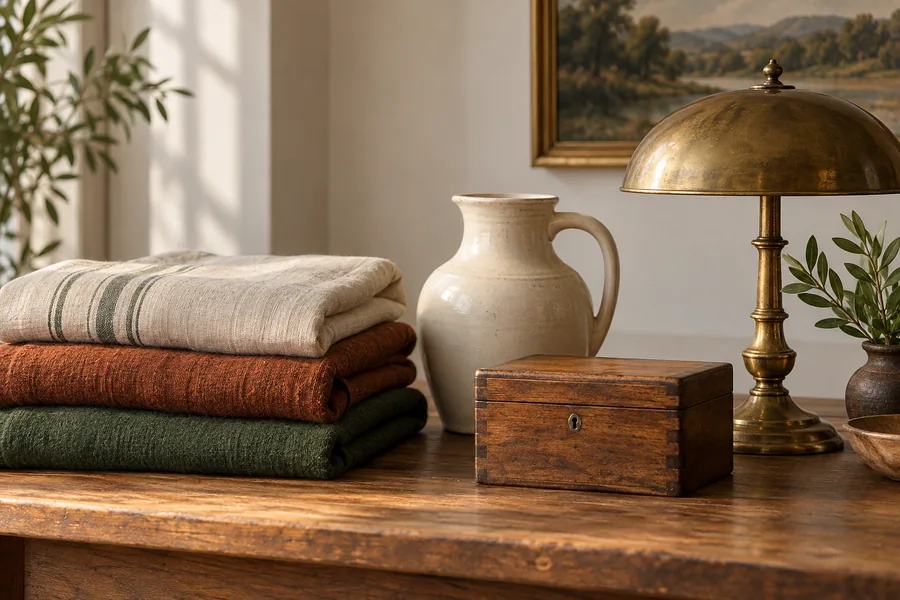 Editorial arrangement of new and pre-owned style home goods