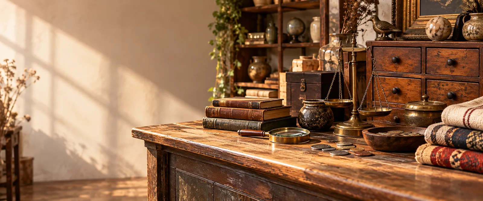An editorial arrangement of generic mercantile and vintage objects