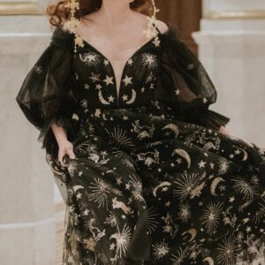 Starlight Black — Black Celestial Wedding Dress