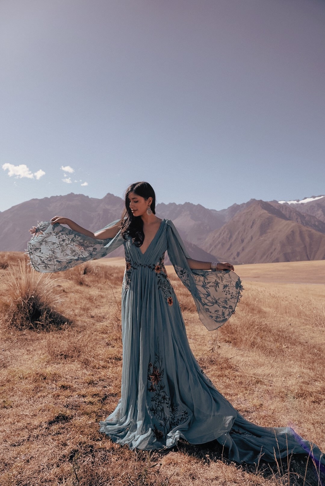Meadow Teal — Embroidered Wedding Dress, Garden Wedding Dress - Image 2