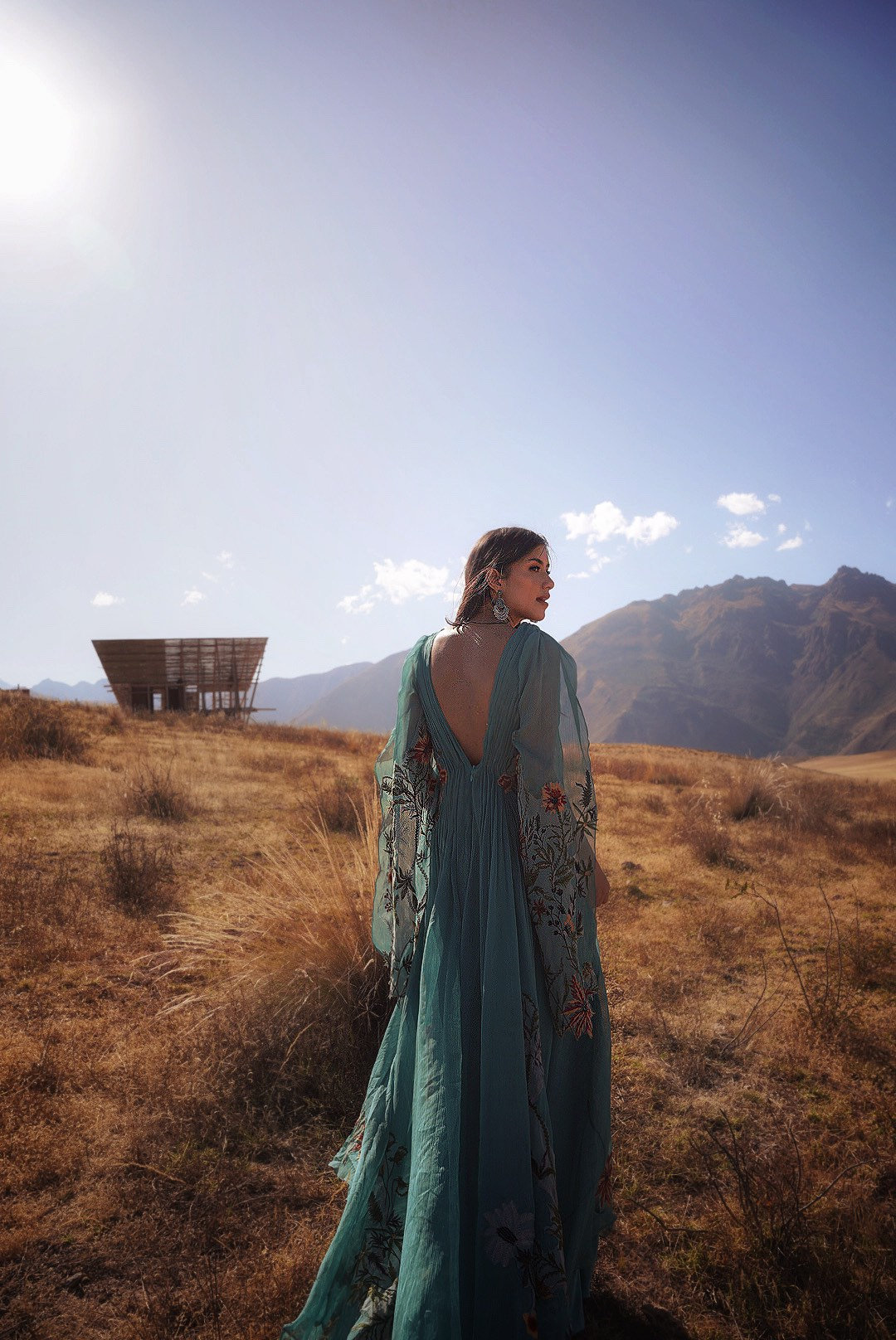 Meadow Teal — Embroidered Wedding Dress, Garden Wedding Dress - Image 5