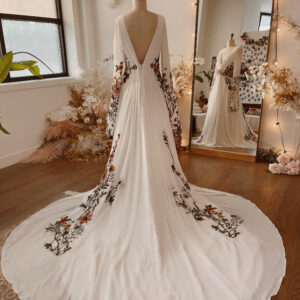 Meadow Ivory — Embroidered Botanical Floral Dress
