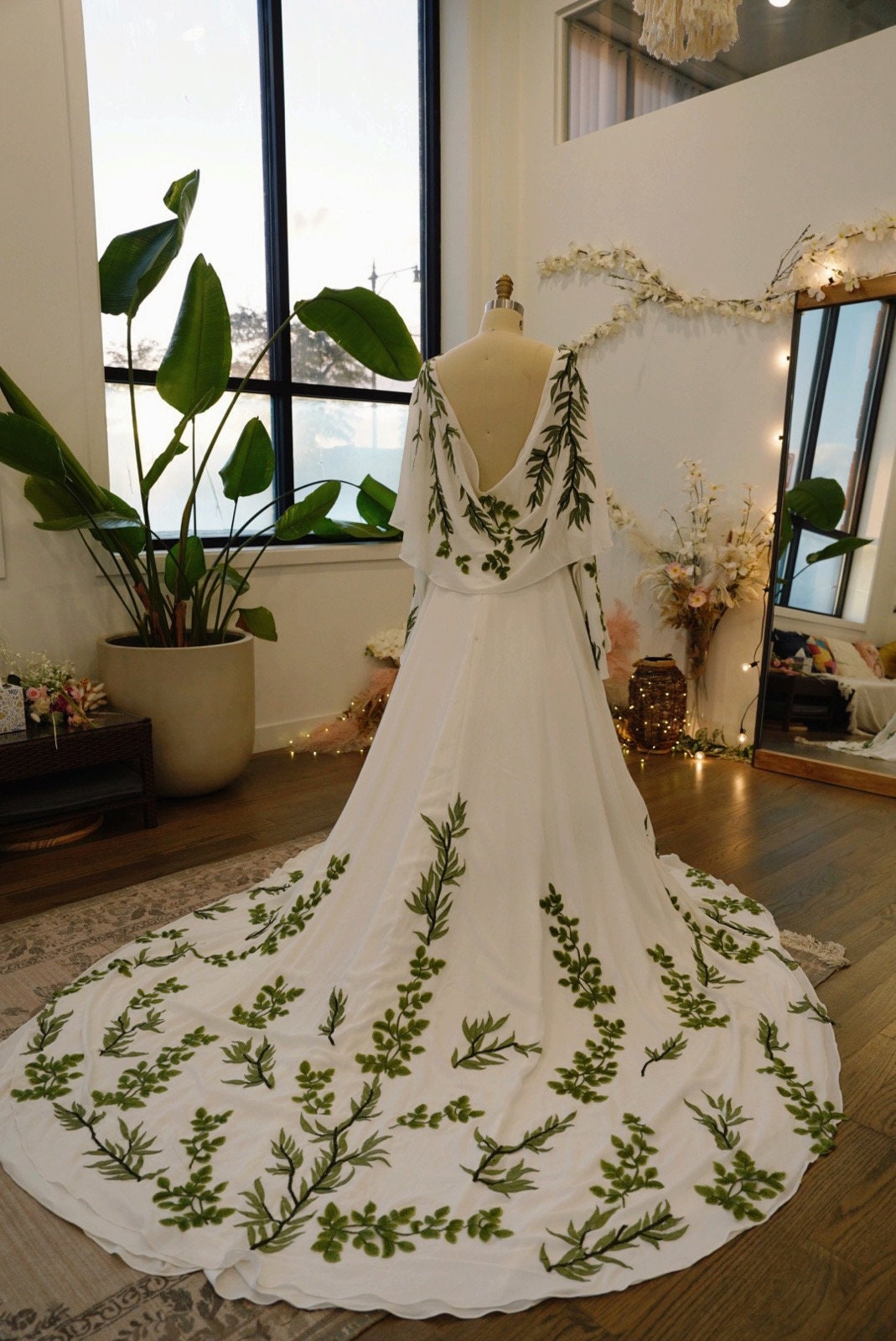 Olive — Green Vines Nature Inspired Wedding Dress - Image 4