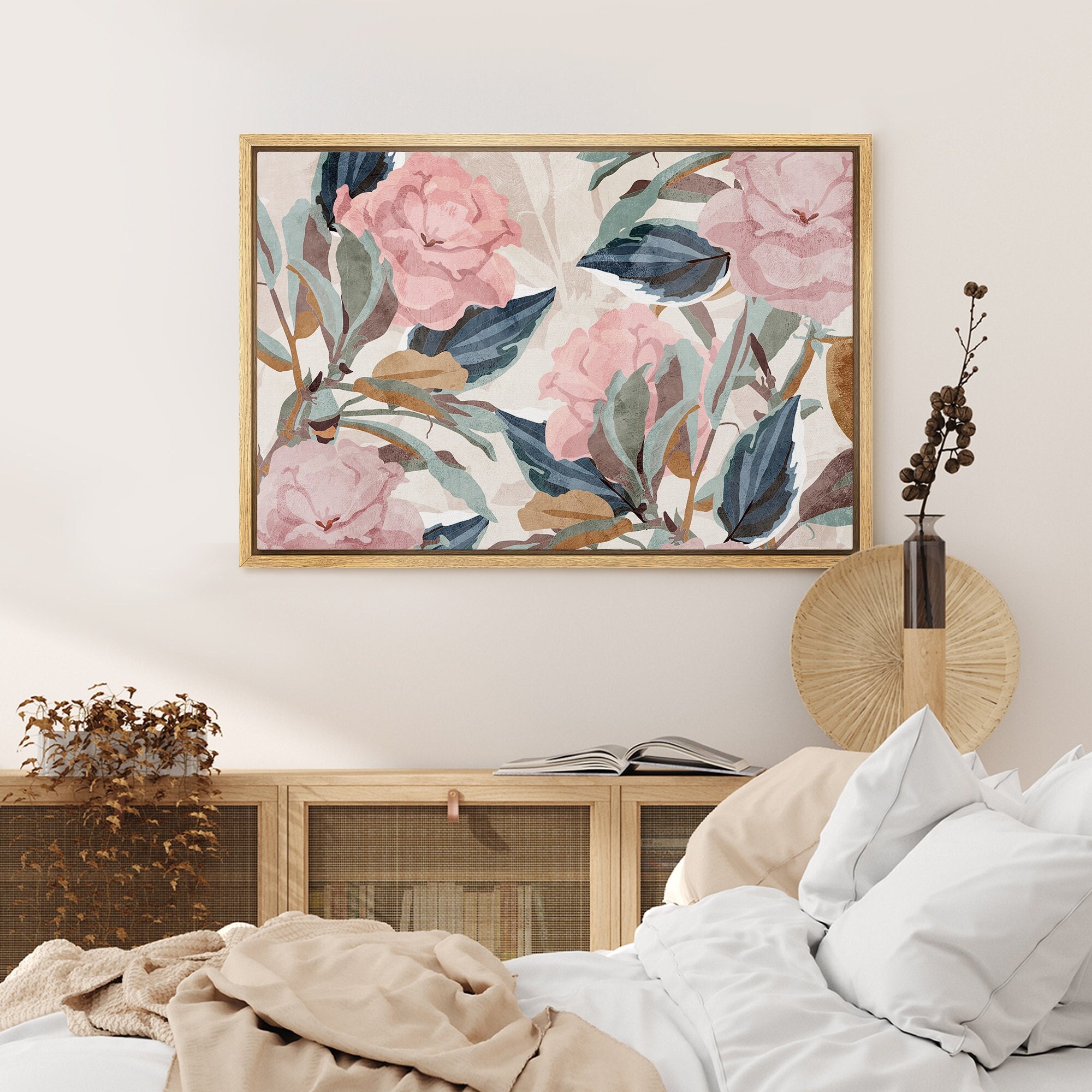 Boho Decor, Botanical Flower Gallery Wall Art Set