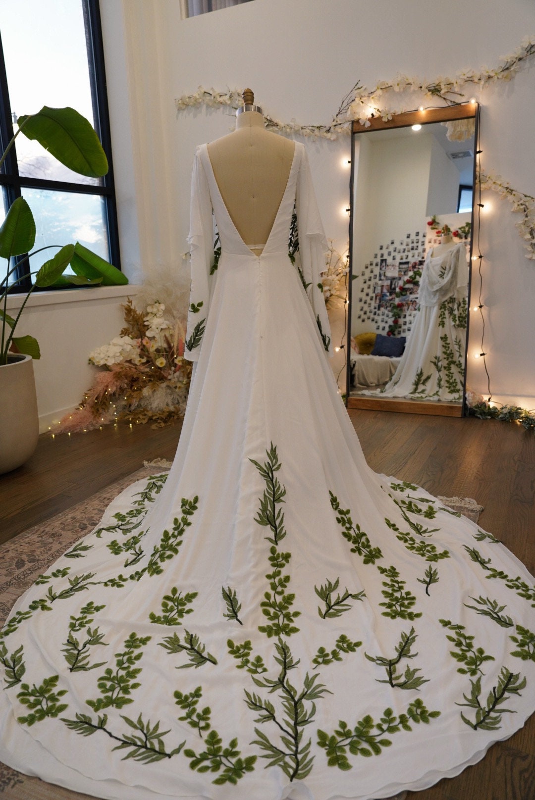 Olive — Green Vines Nature Inspired Wedding Dress - Image 6
