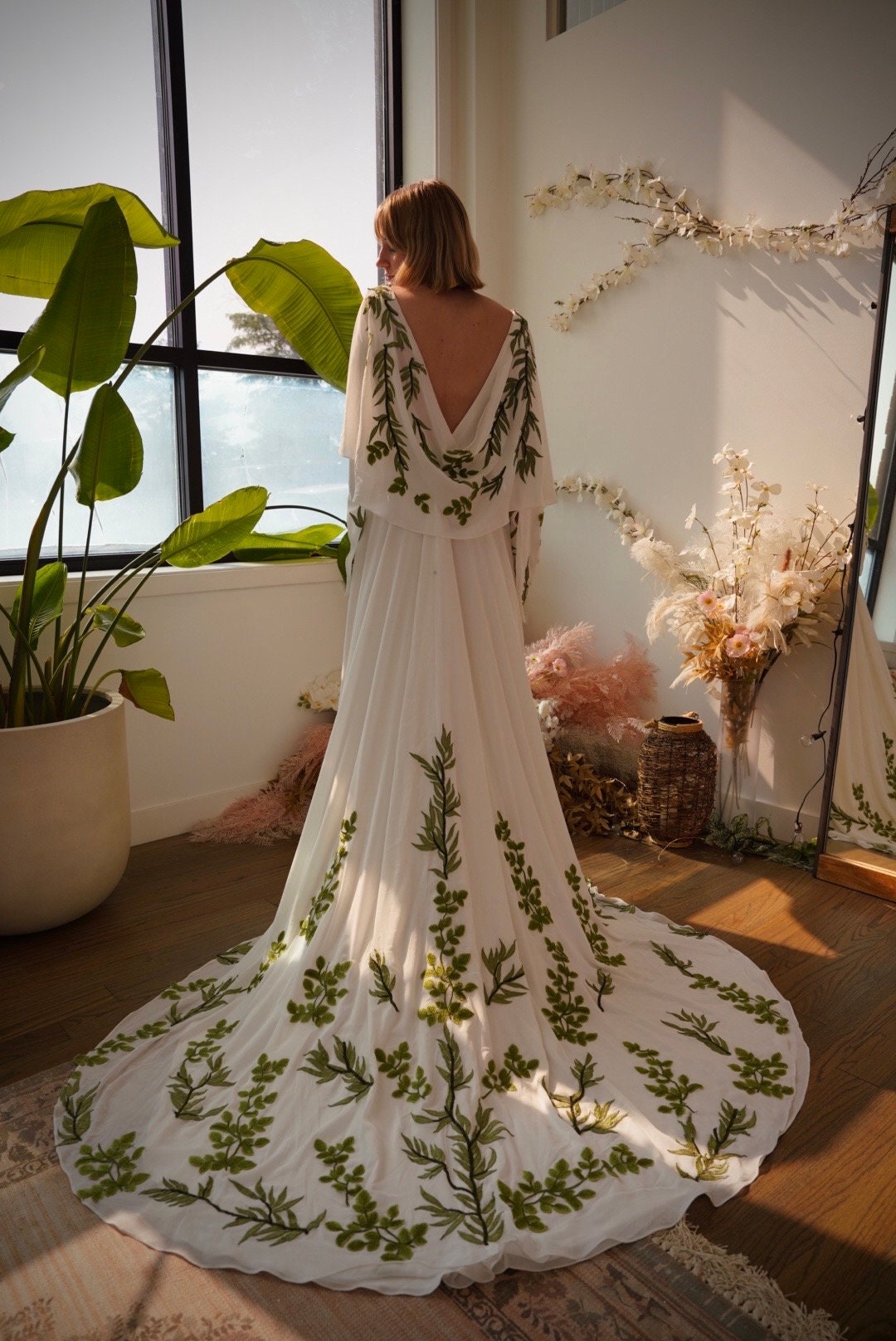 Olive — Green Vines Nature Inspired Wedding Dress - Image 9