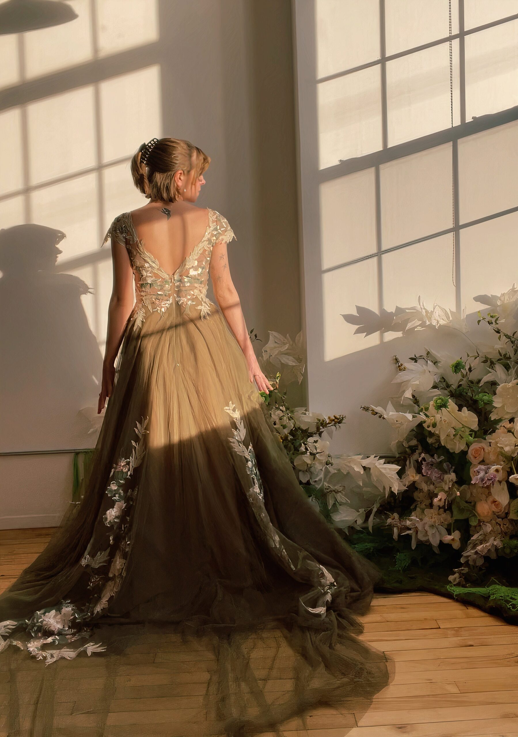 Sage — Green Floral Wedding Dress - Image 6