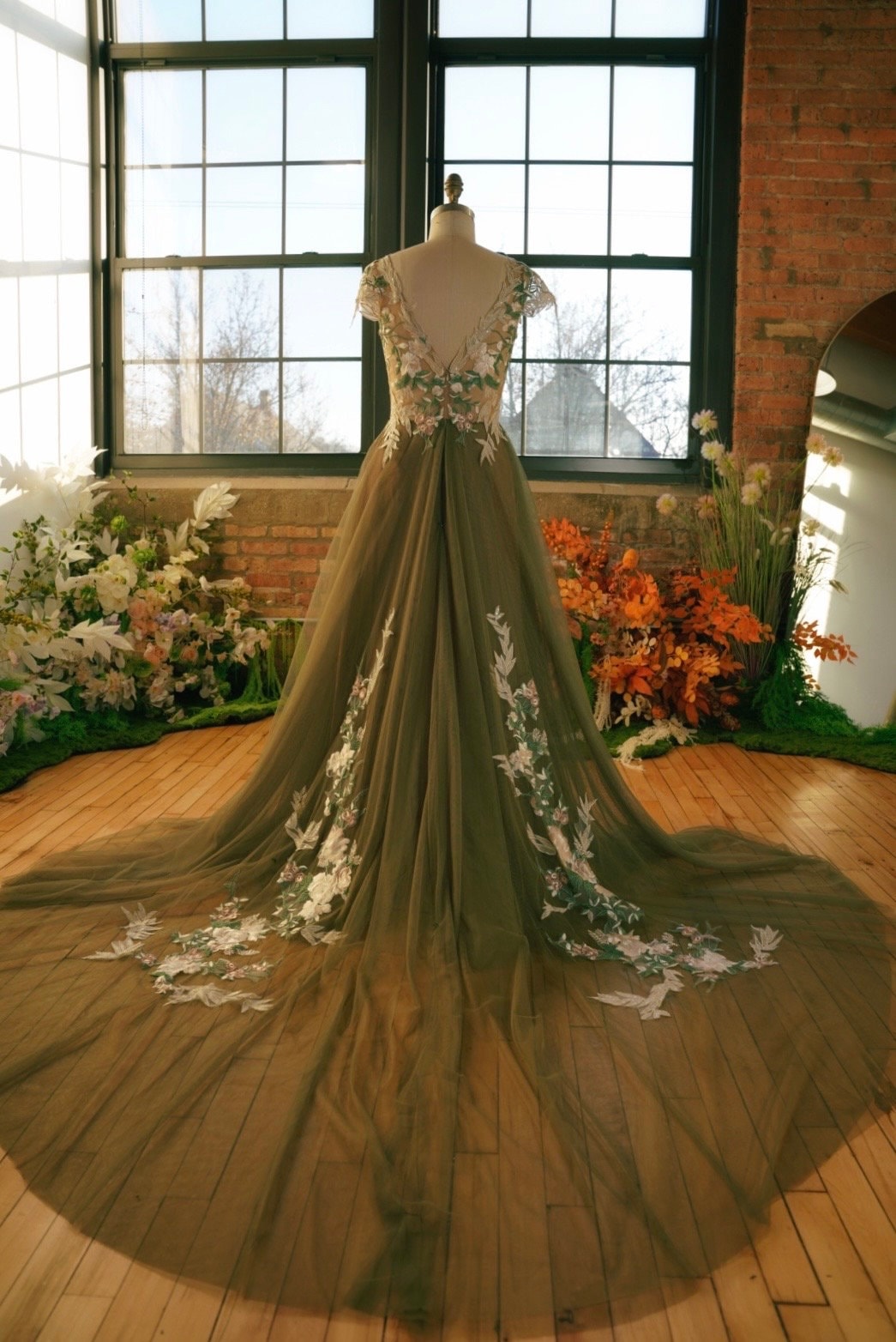 Sage — Green Floral Wedding Dress - Image 5