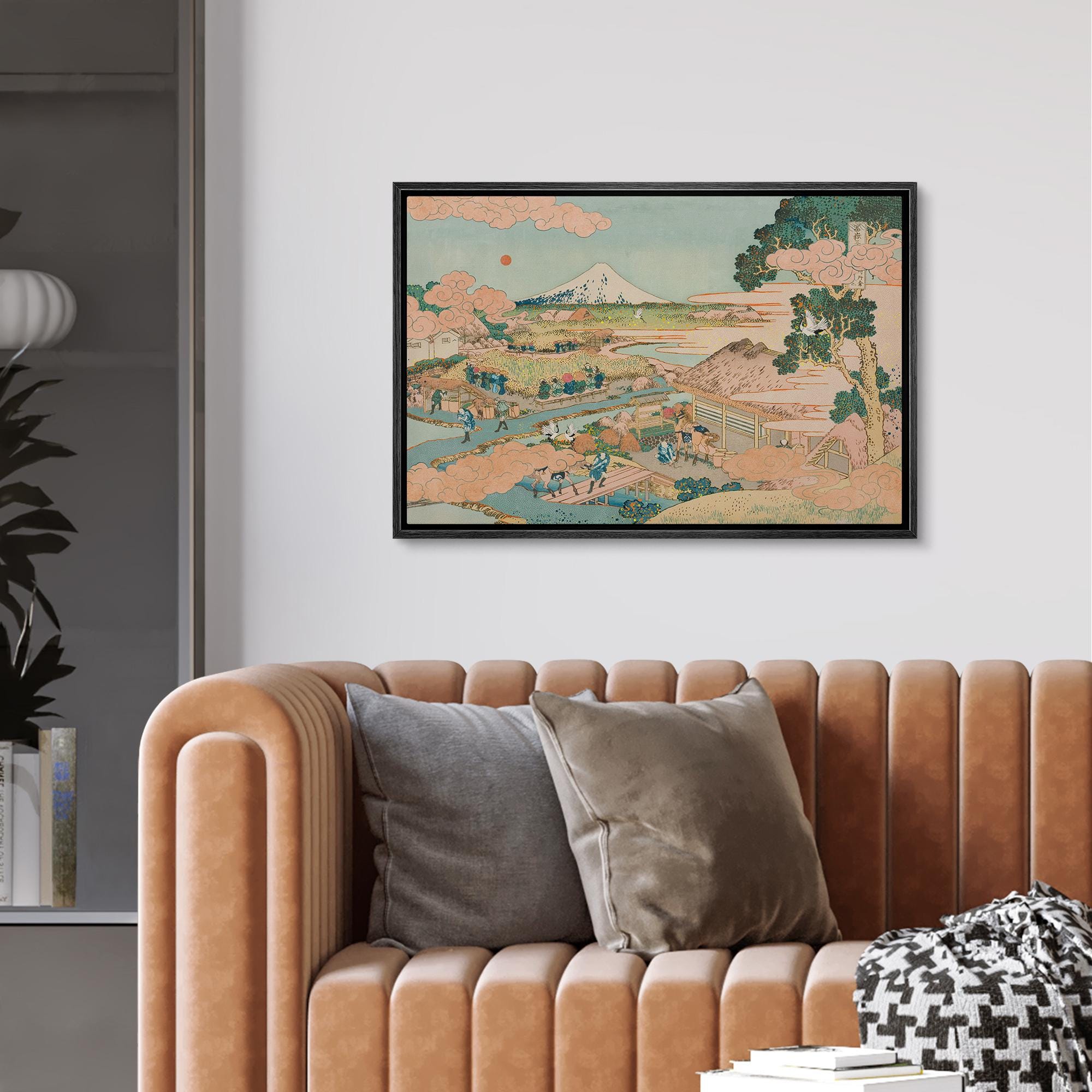 Framed Canvas Japanese Ukiyo-e Wall Art Vintage Hokusai Landscape Print, Mount Fuji Artwork - Image 6