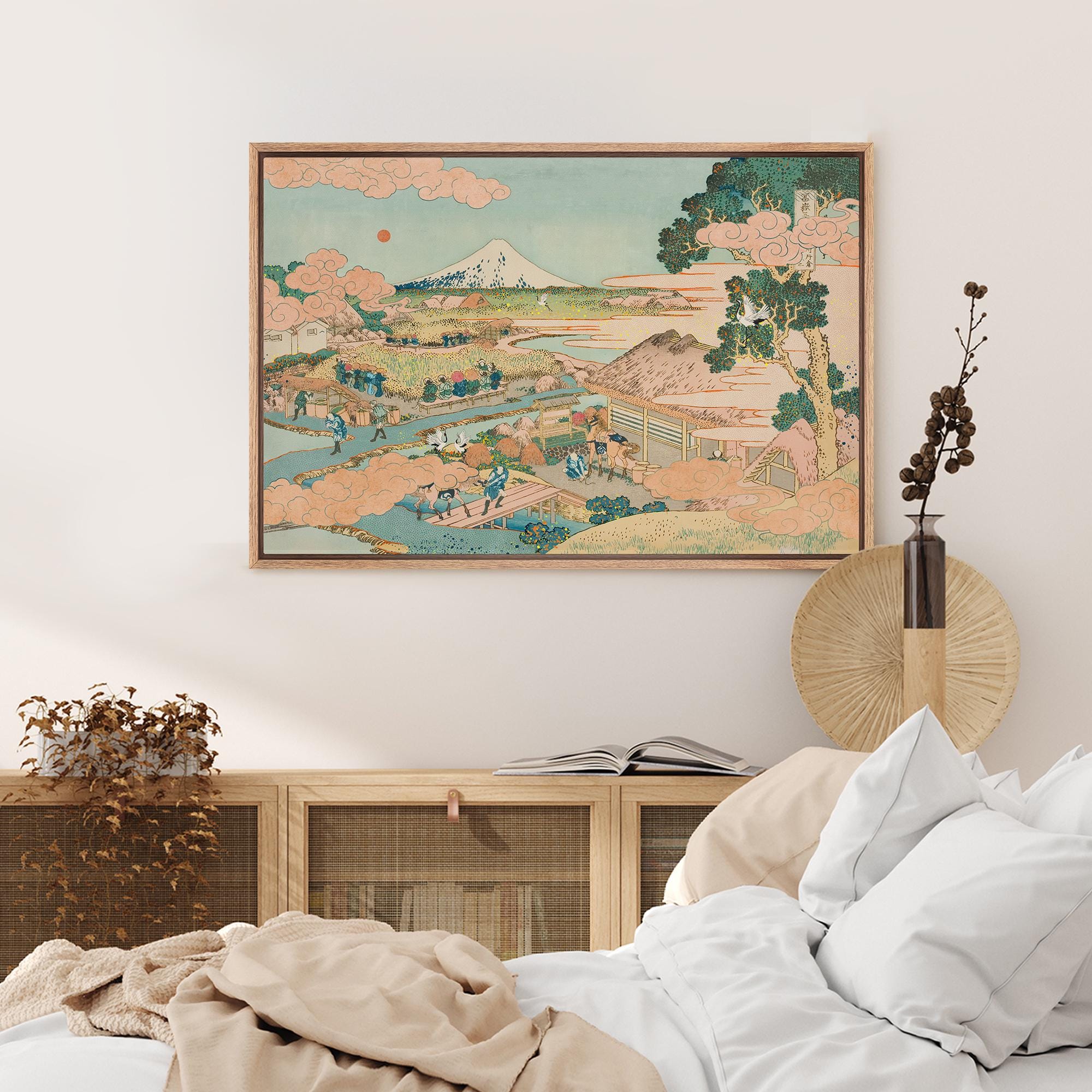Framed Canvas Japanese Ukiyo-e Wall Art Vintage Hokusai Landscape Print, Mount Fuji Artwork - Image 7