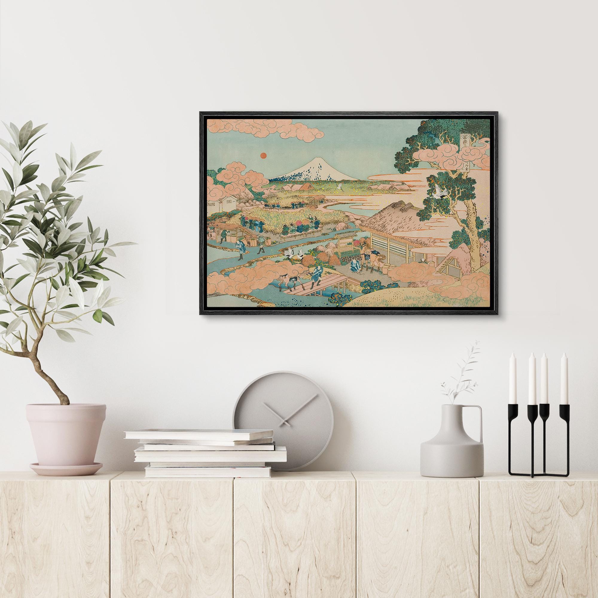 Framed Canvas Japanese Ukiyo-e Wall Art Vintage Hokusai Landscape Print, Mount Fuji Artwork - Image 8
