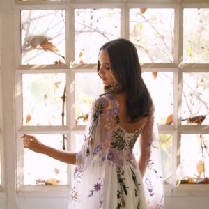 Fae — Purple Floral Wedding Dress - Woodland Dress - Nontraditional Wedding Dress - Unique Boho…
