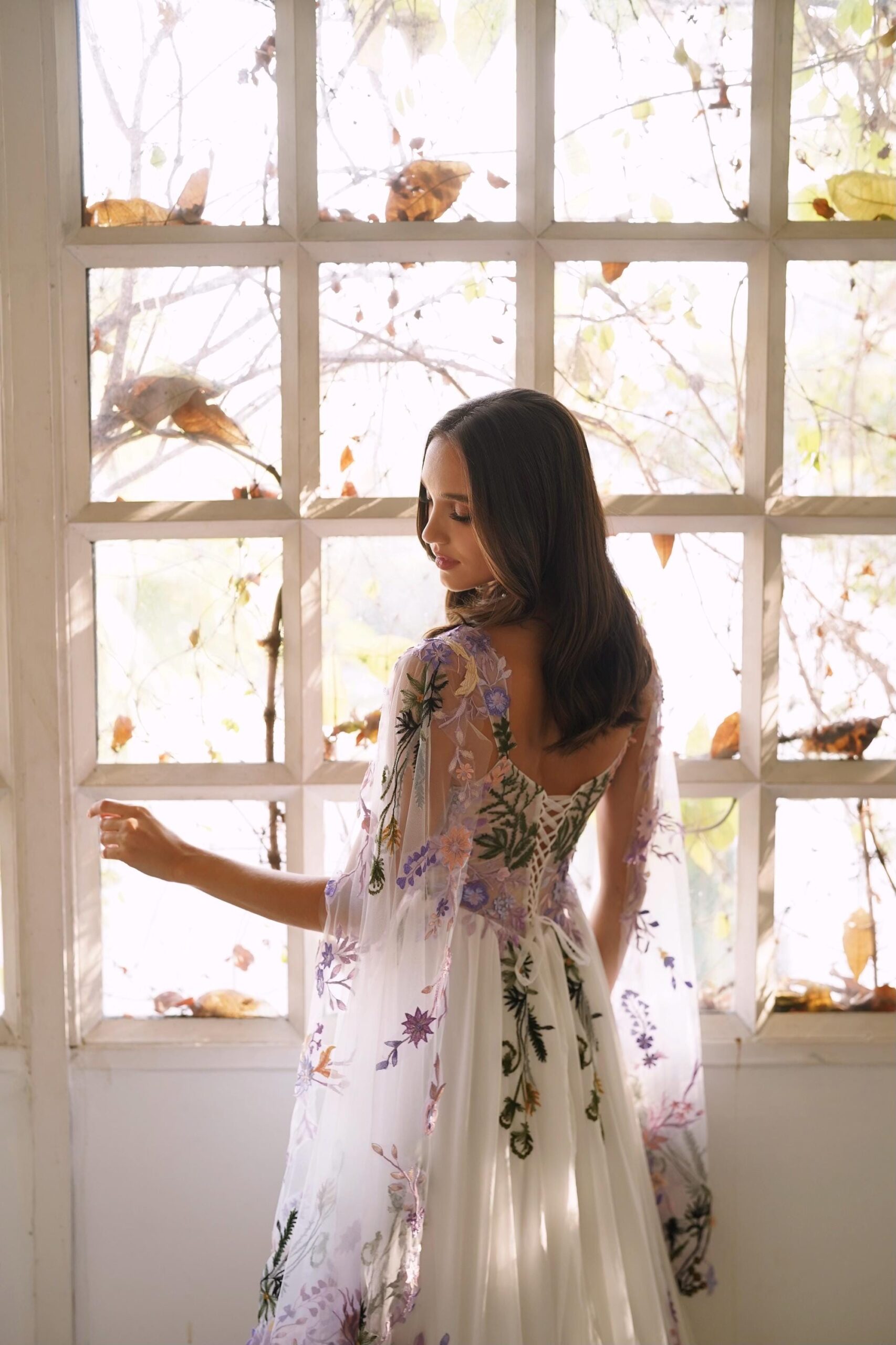 Fae — Purple Floral Wedding Dress - Woodland Dress - Nontraditional Wedding Dress - Unique Boho…