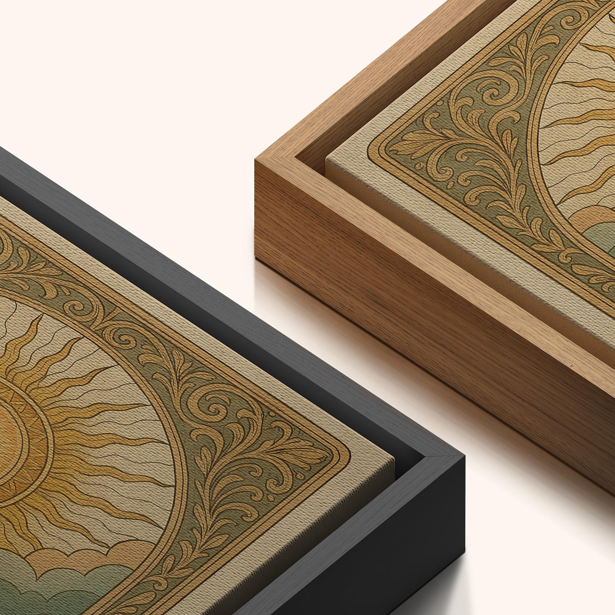 Boho Sun & Moon Wall Art - Set of 3 Framed Celestial Canvas Prints, Vintage Floral with Symbolic… - Image 7