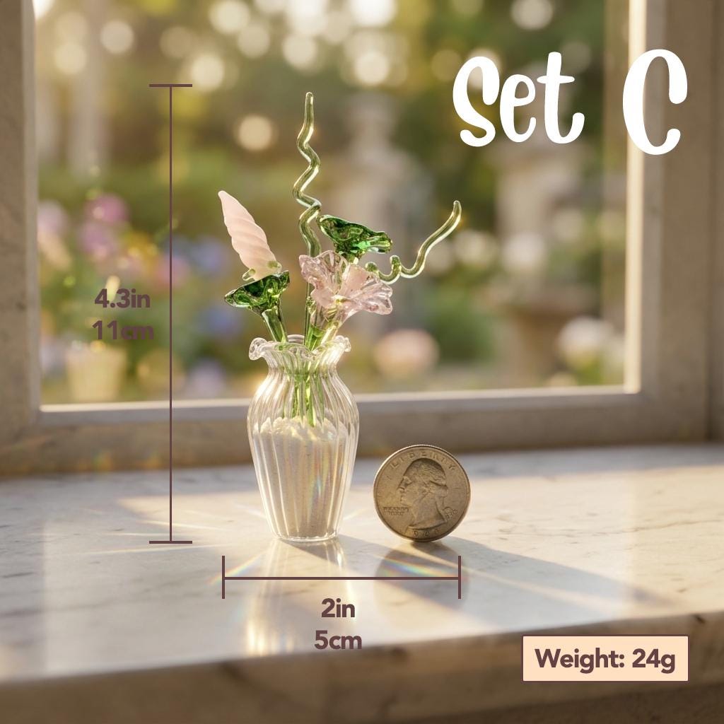 Handmade Pastel Pink Glass Tulip - Image 7