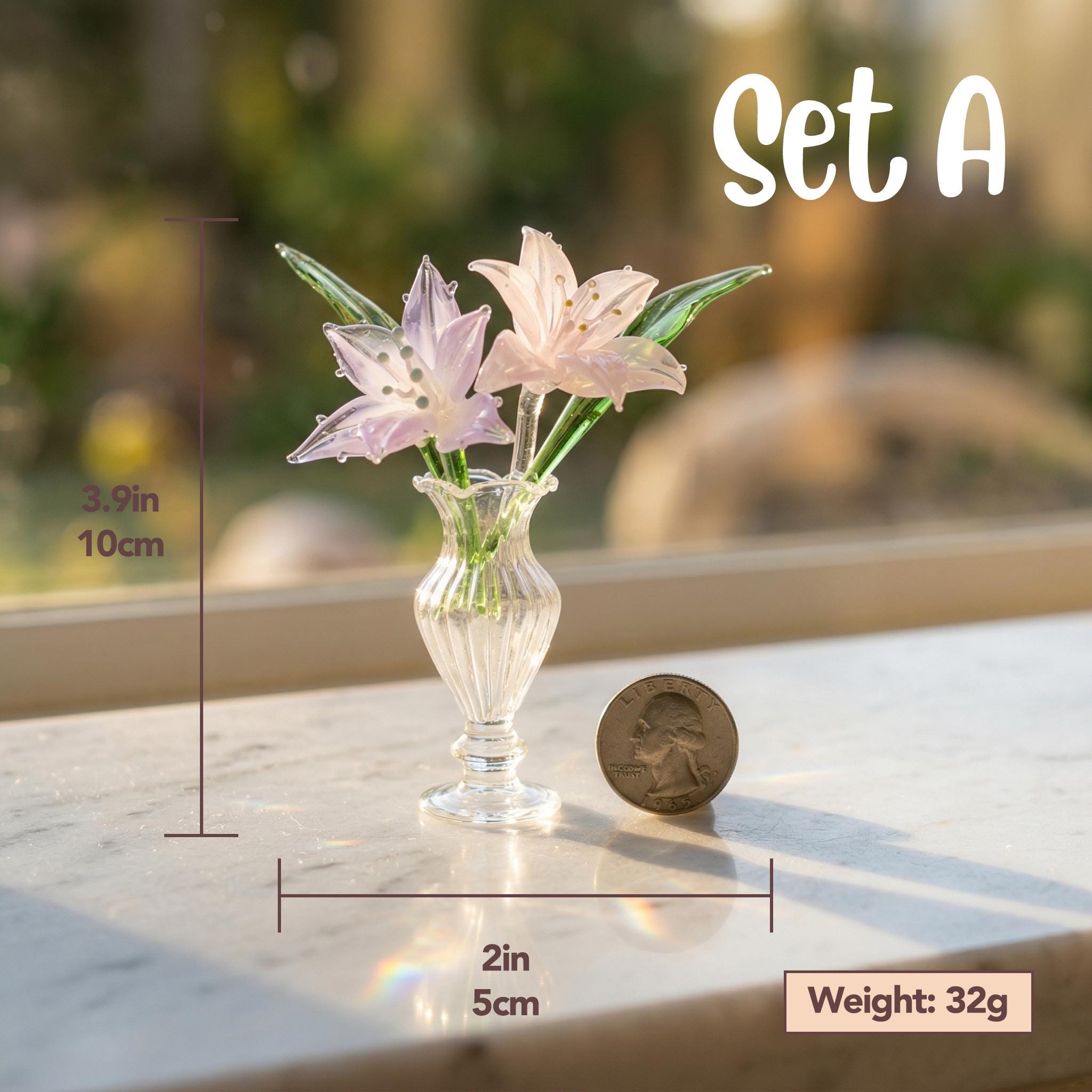 Handmade Pastel Pink Glass Tulip - Image 5