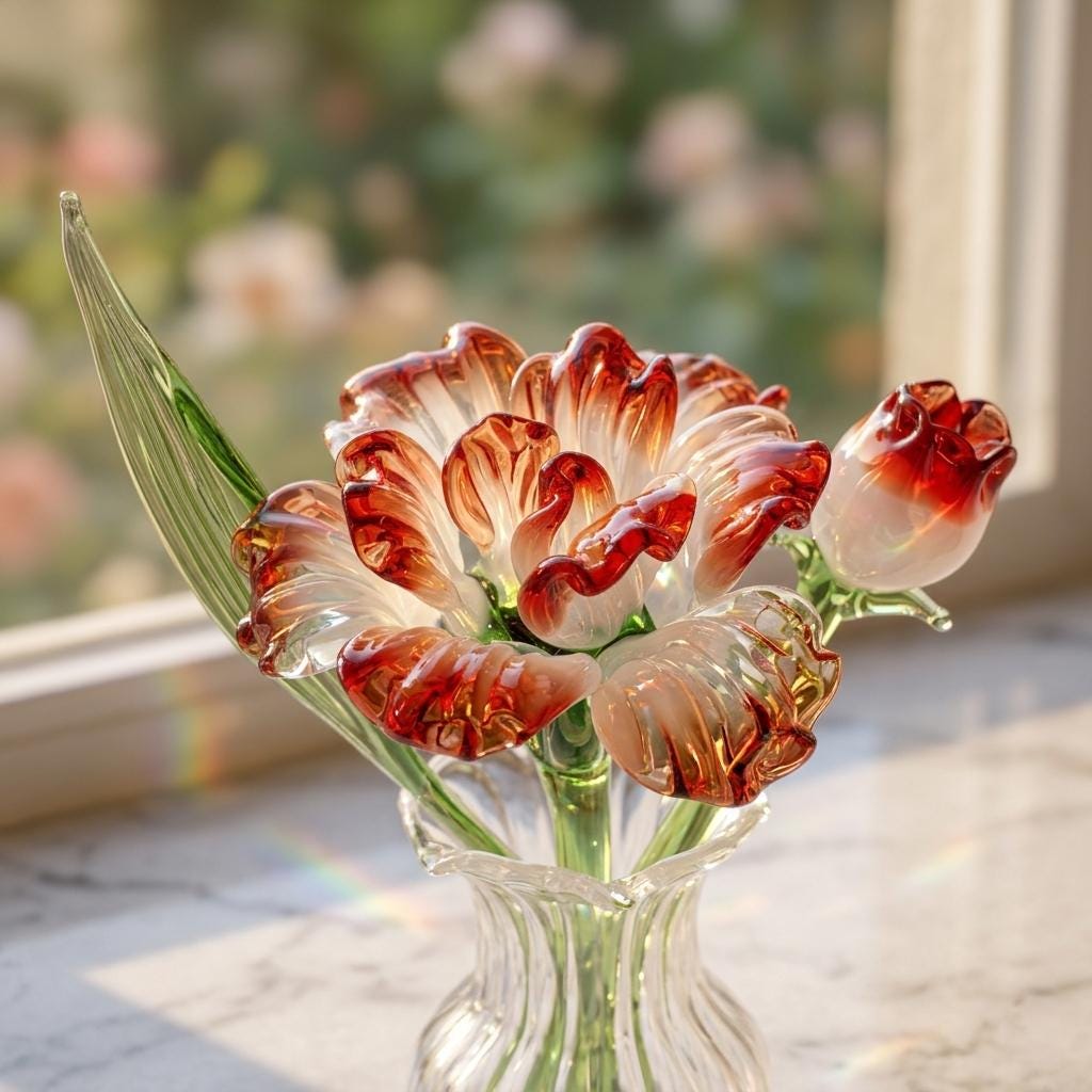 Handblown Glass Carnation for Mother's Day - Image 2