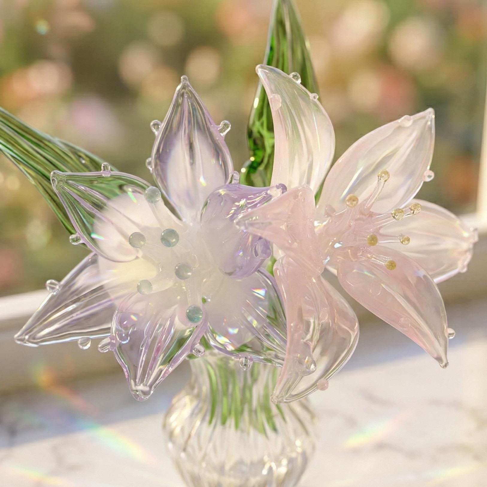 Handblown Glass Lily Flower for Mother's Day - Image 2