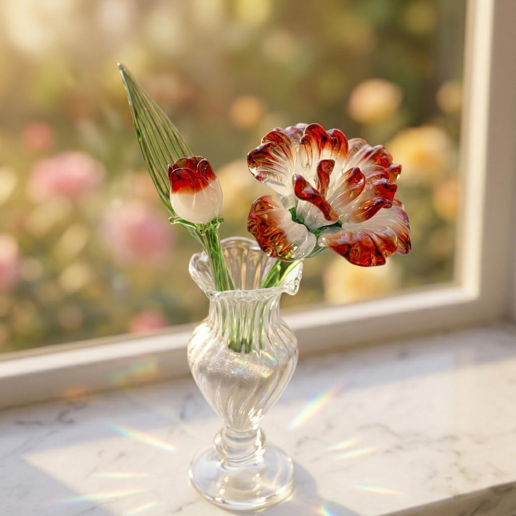 Handblown Glass Carnation for Mother's Day