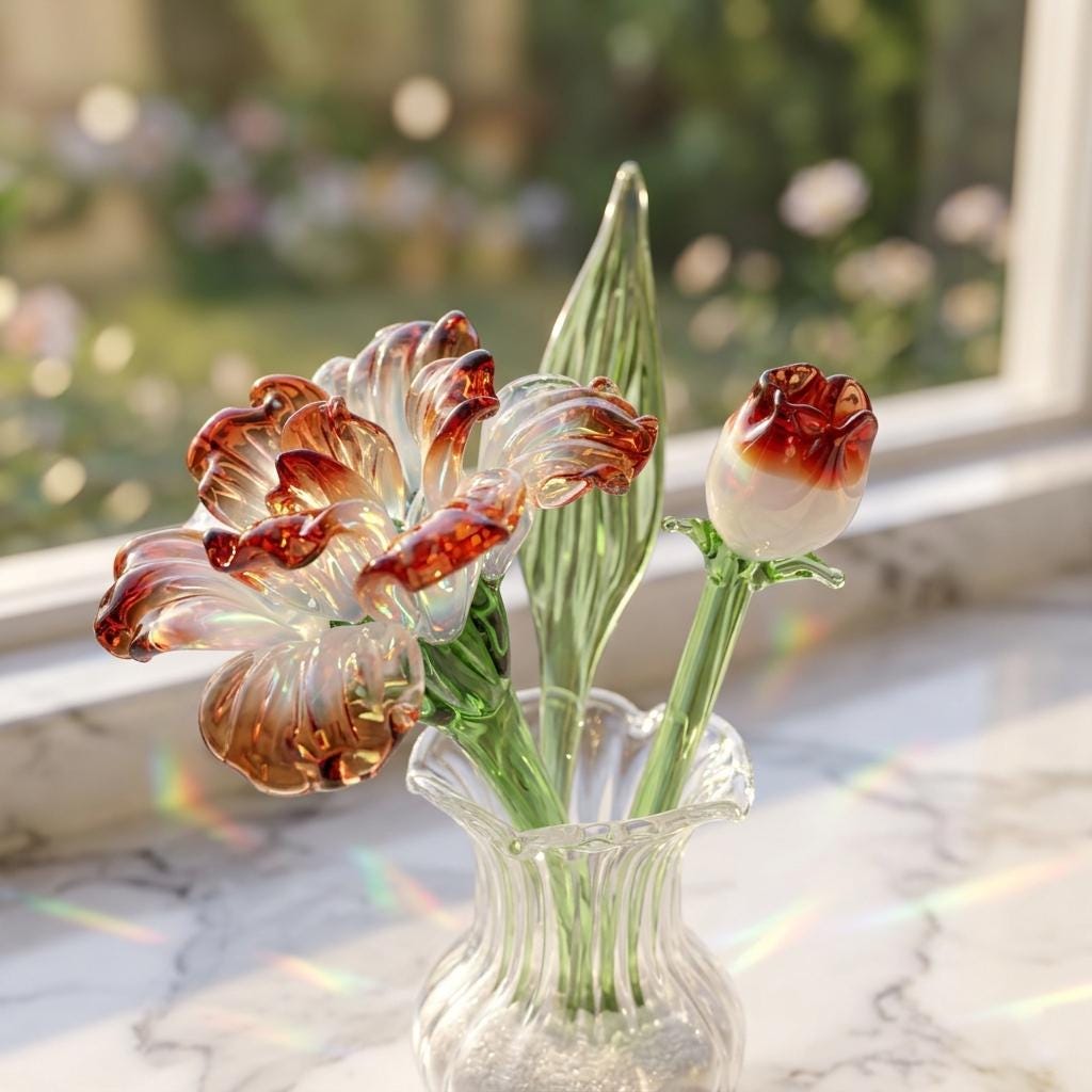 Handblown Glass Carnation for Mother's Day - Image 3