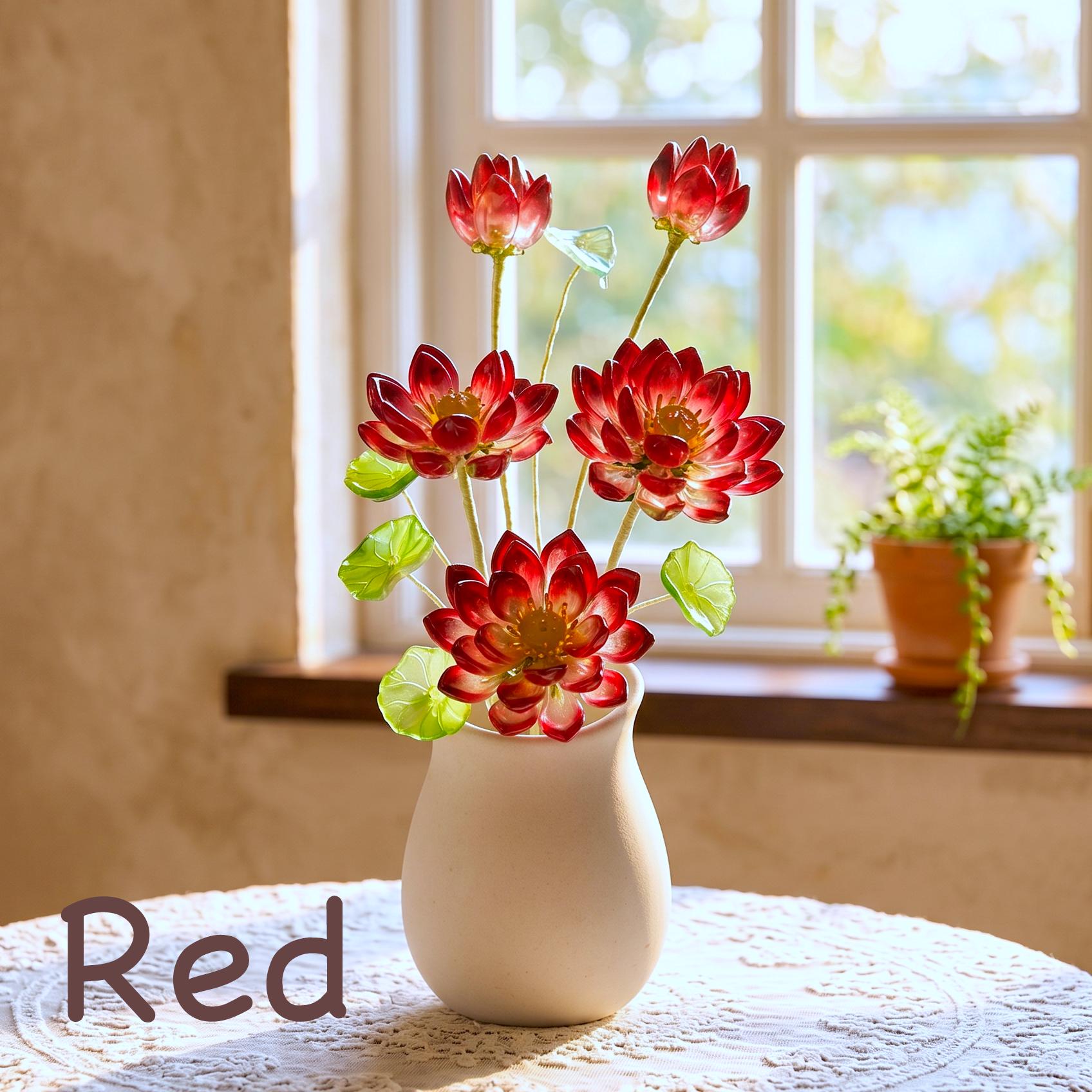 Handmade Glass Lotus Flower Sculpture - Image 6