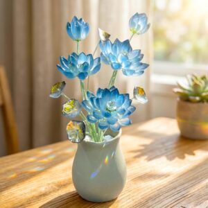 Handmade Glass Lotus Flower Sculpture
