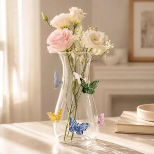 Handmade 3D Butterfly Glass Vase