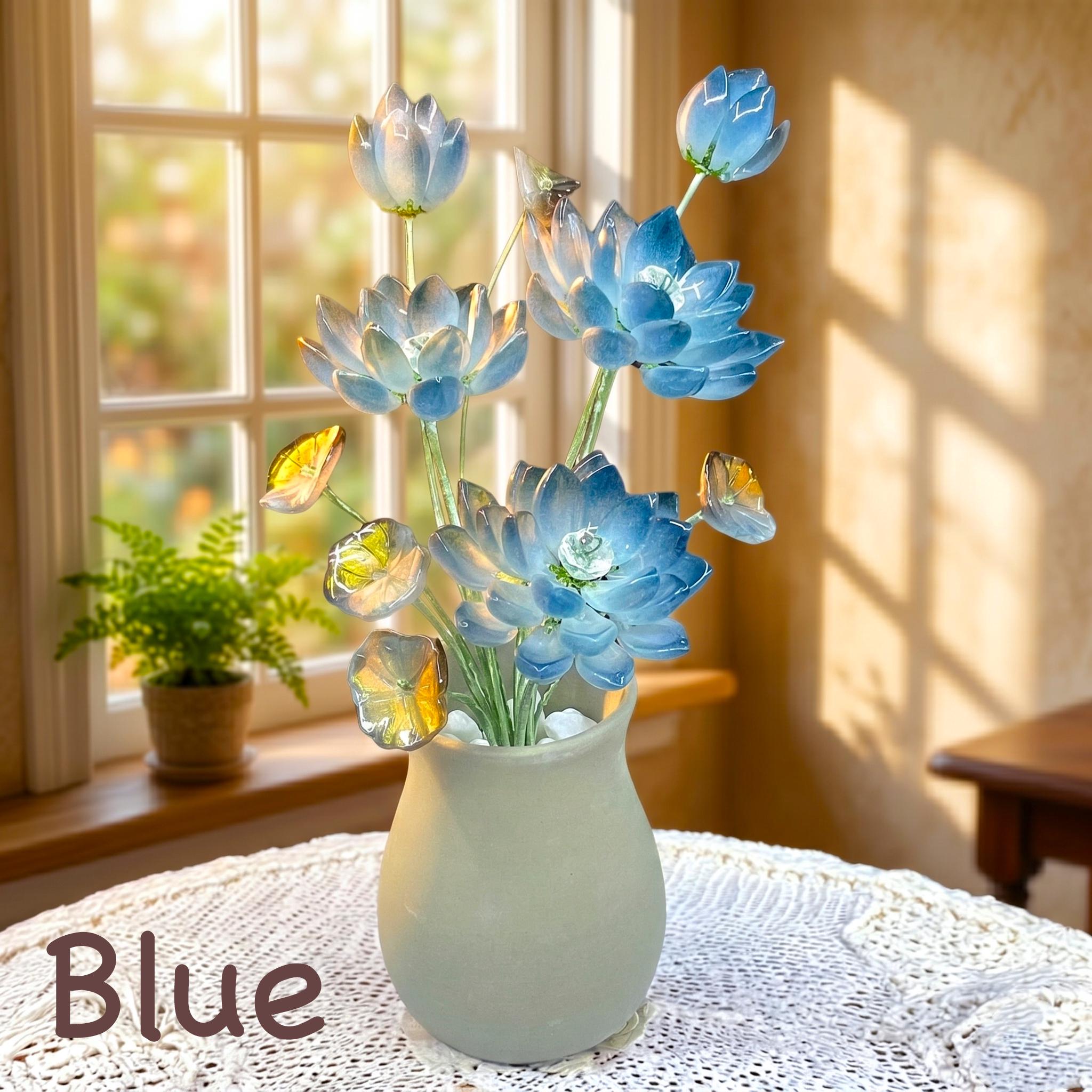 Handmade Glass Lotus Flower Sculpture - Image 4