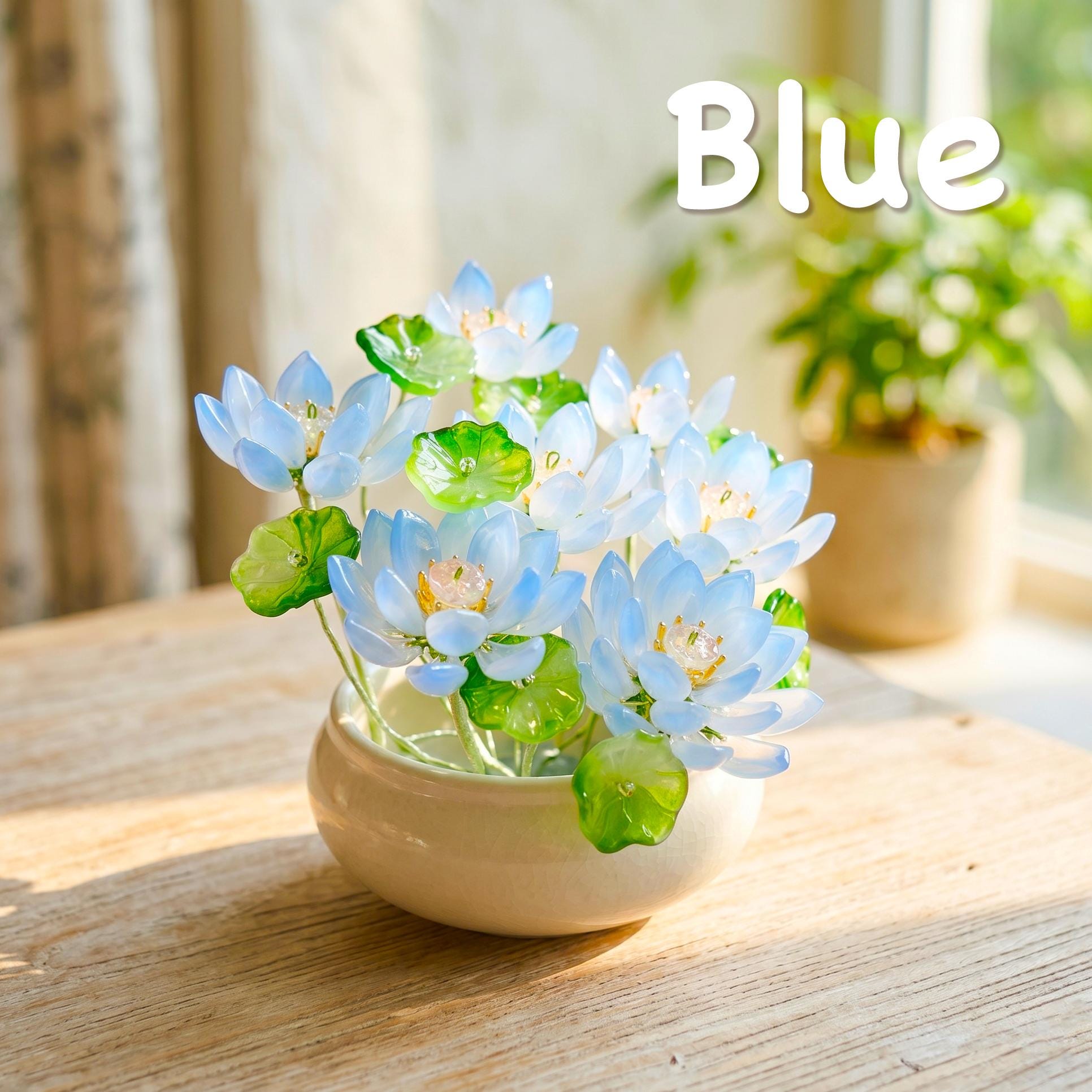 Handmade Glass Lotus Flower Pot - Image 7