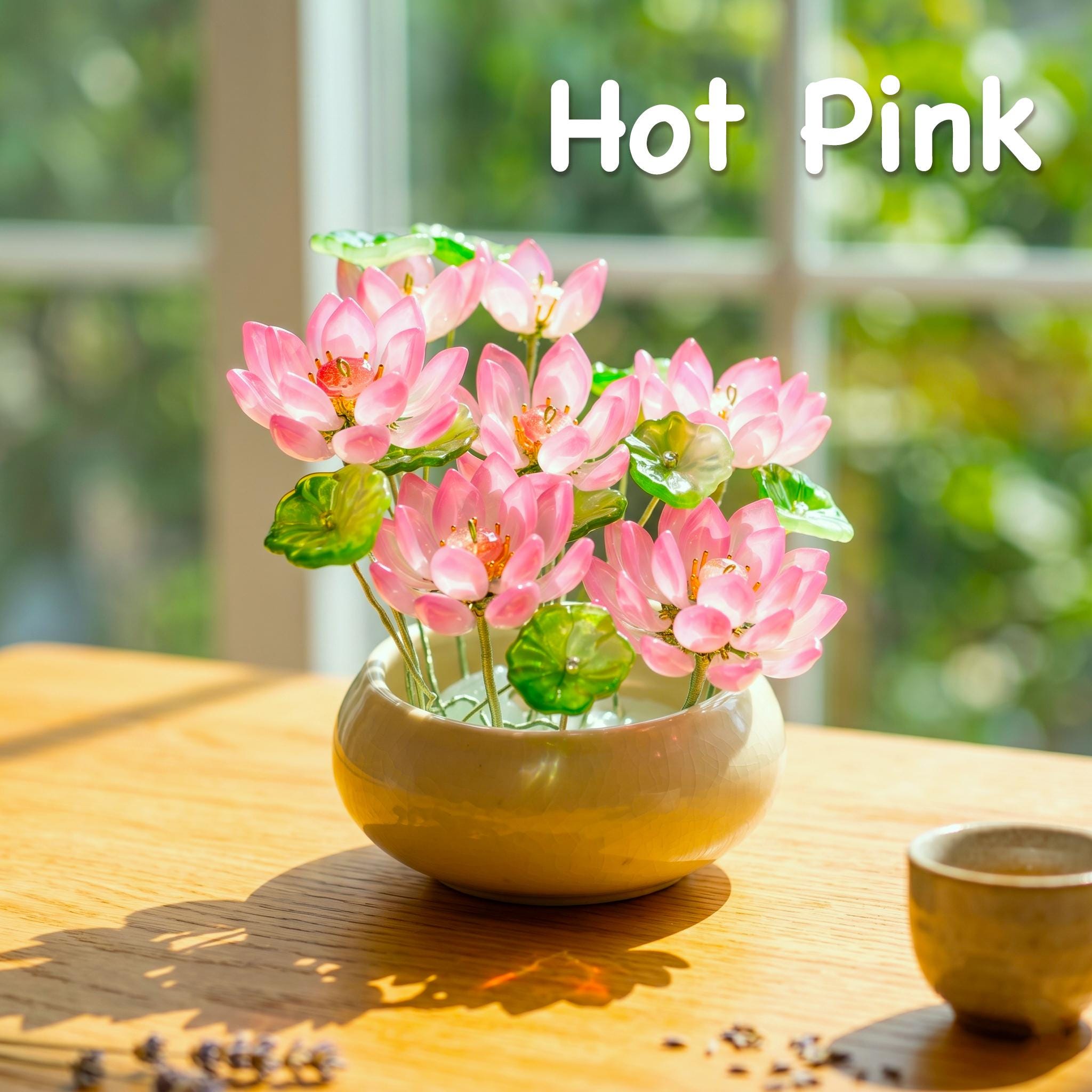 Handmade Glass Lotus Flower Pot - Image 8